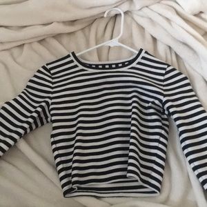 Abercrombie and Fitch cropped striped shirt